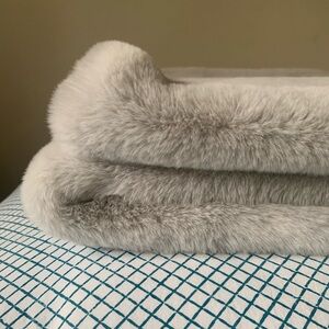 Anthropologie The Sophie Faux Fur Throw Blanket
In light grey NEW
